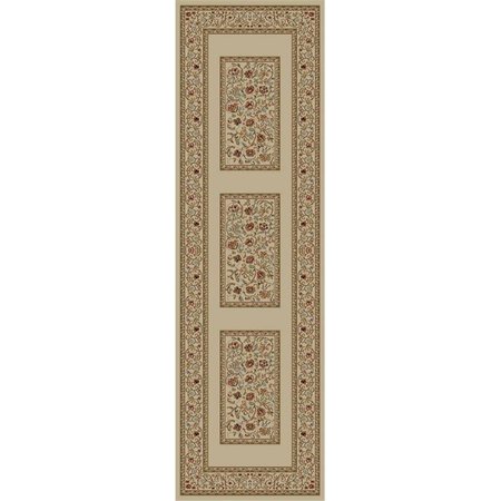 CONCORD GLOBAL 9 ft. 3 in. x 12 ft. 6 in. Ankara Floral Border - Ivory 62328